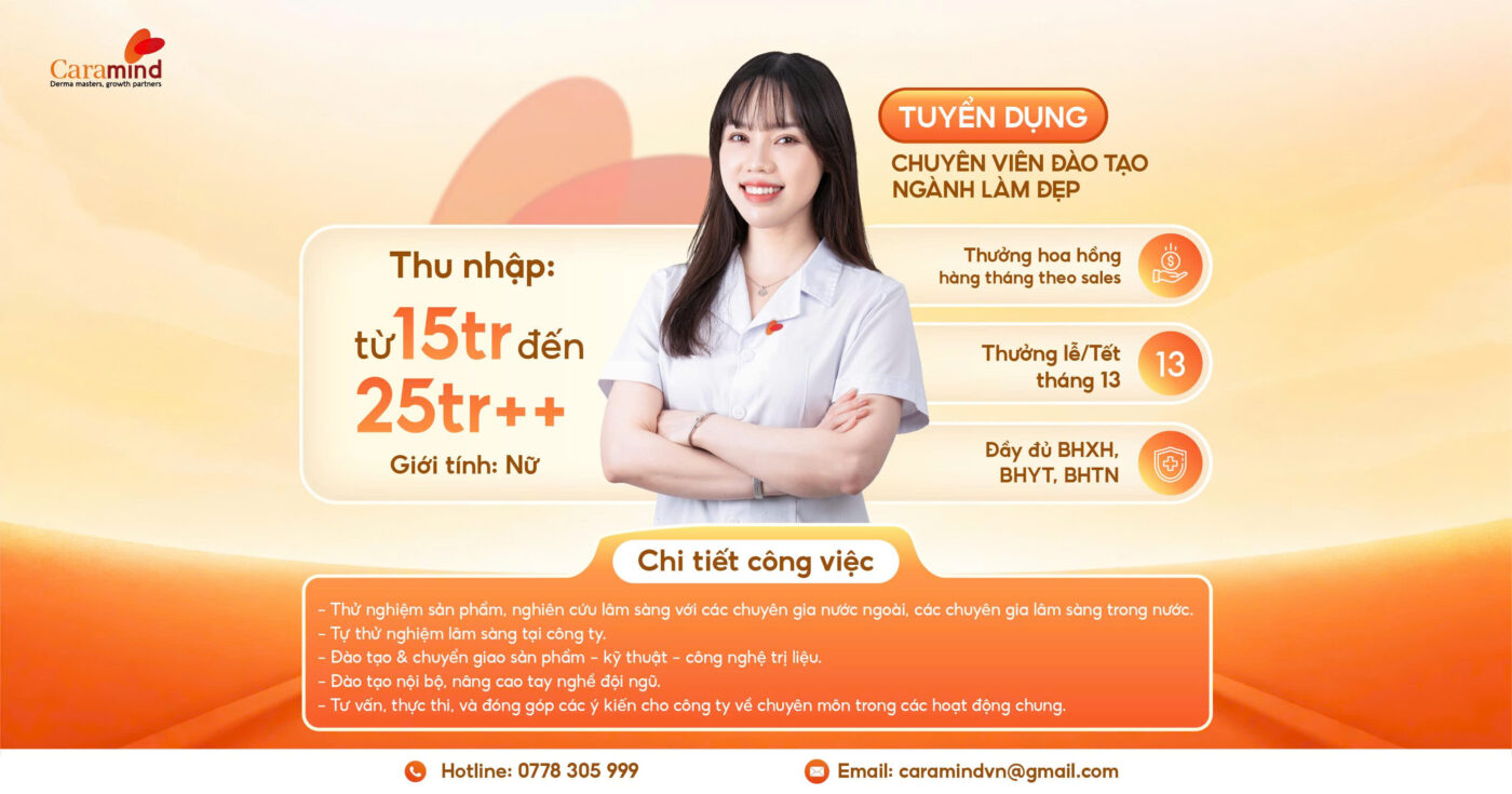 caramind tuyen dung chuyen vien dao tao nganh lam dep